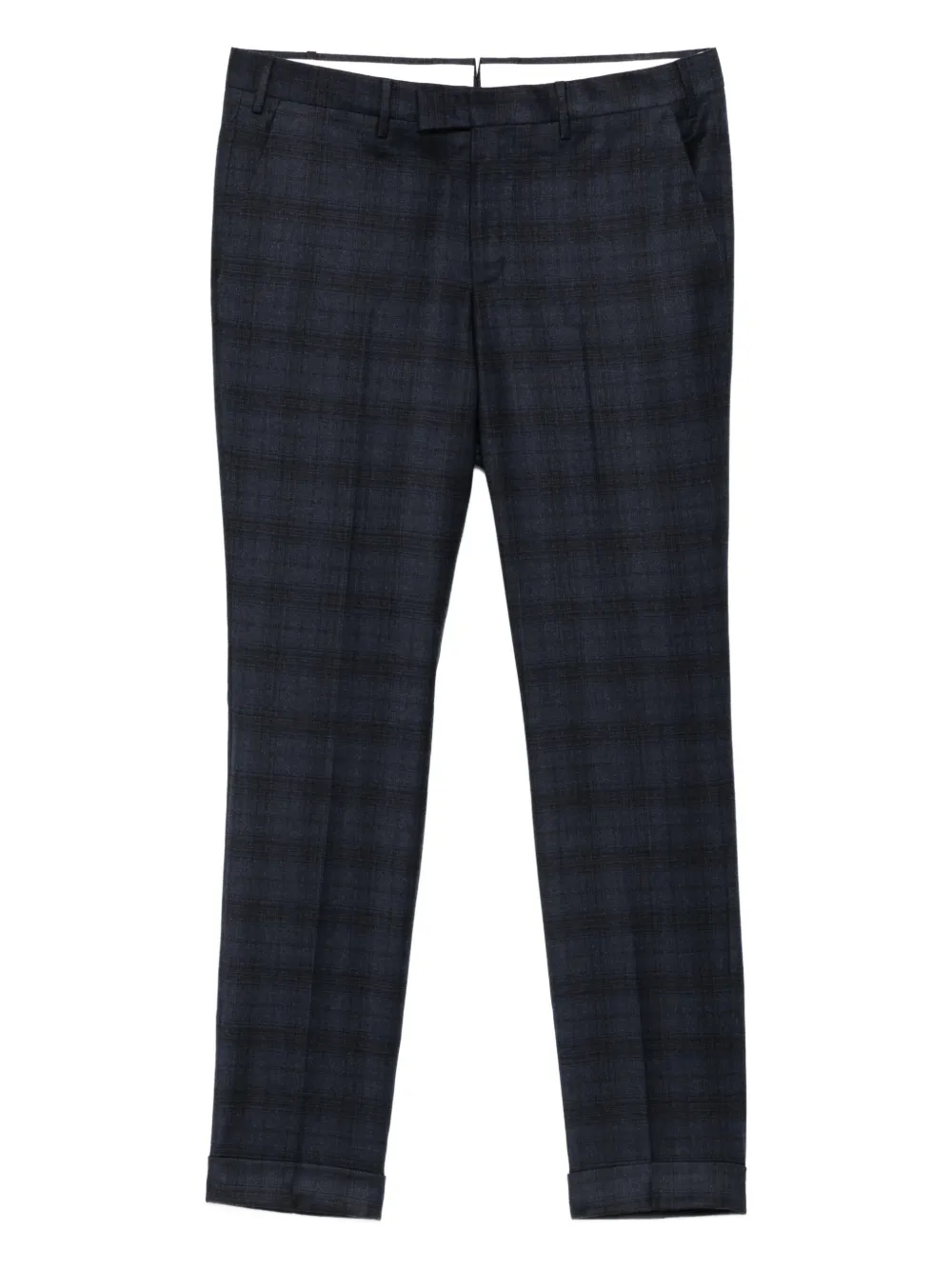Pt Torino Checked Straight-leg Trousers In Black