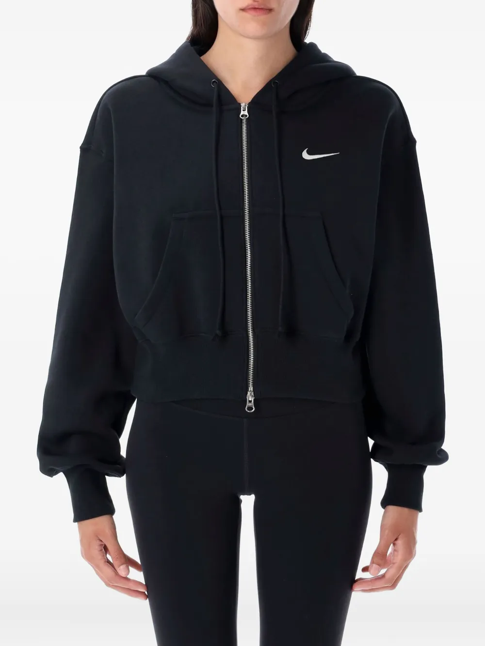 Nike Phoenix hoodie met rits Zwart
