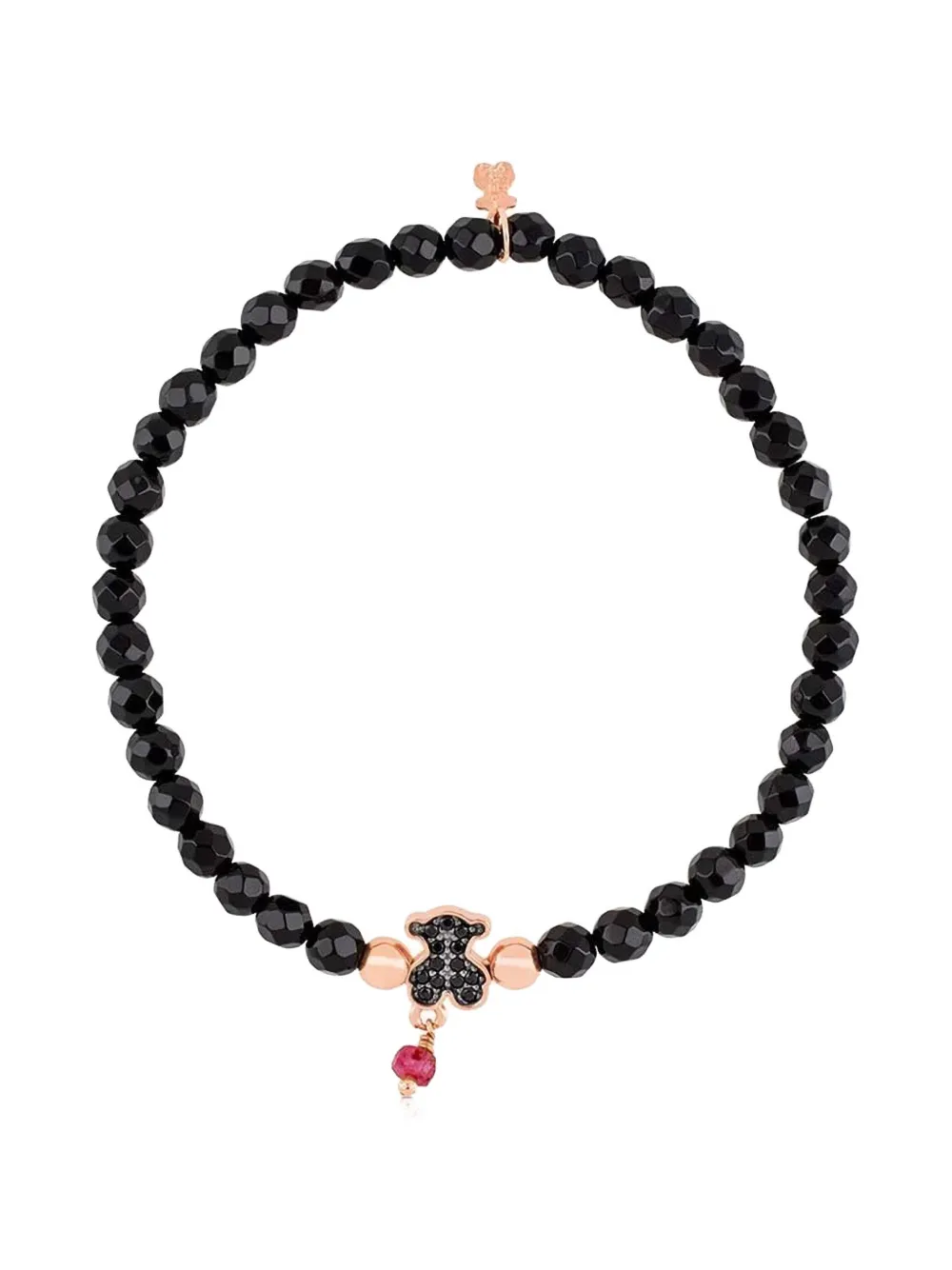 TOUS bear-charm beaded bracelet - Schwarz