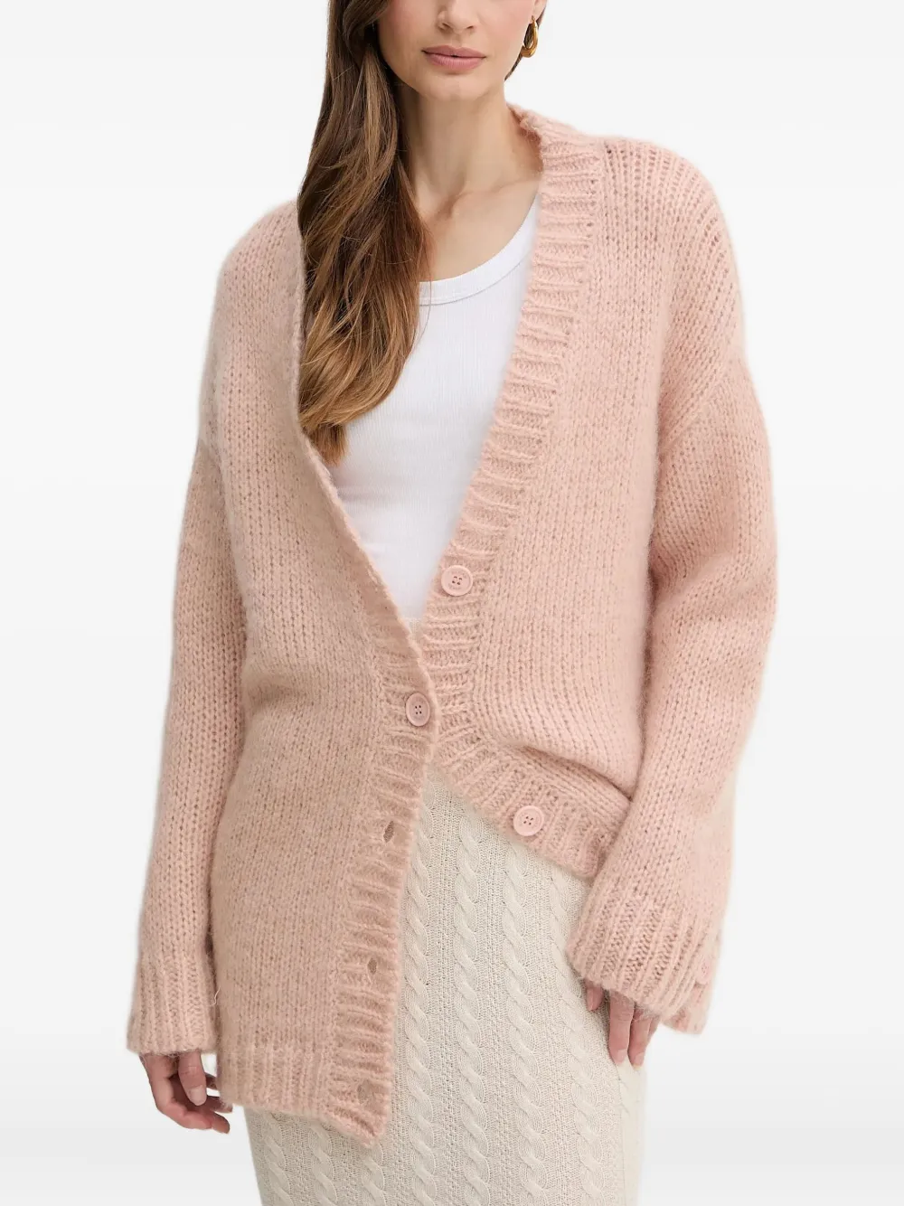 Silvian Heach Button-fastening Cardigan In Pink