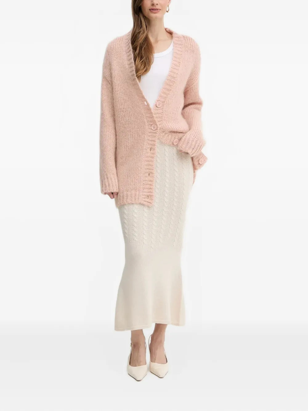 Silvian Heach Button-fastening Cardigan In Pink