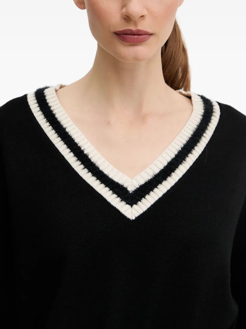 Silvian Heach V-neck Sweater In Black