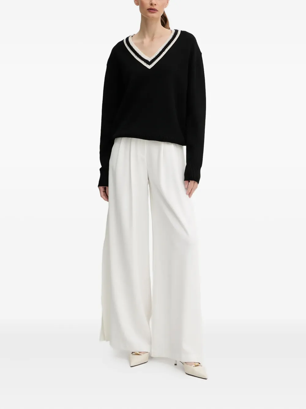 Silvian Heach V-neck Sweater In Black