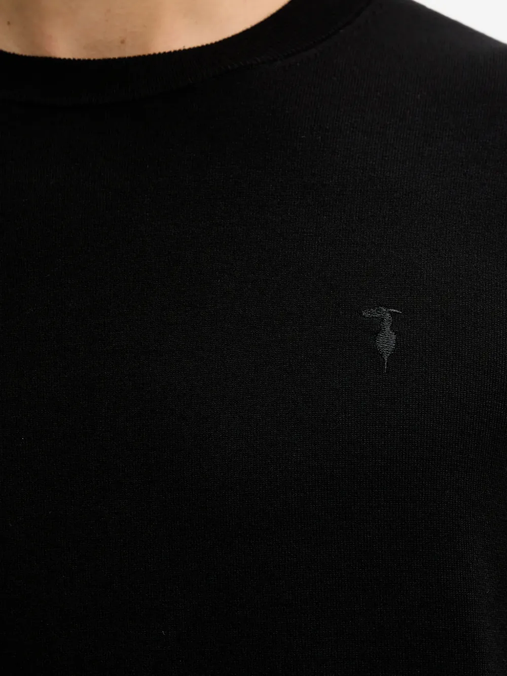 Trussardi Trui met ronde hals en logo Zwart