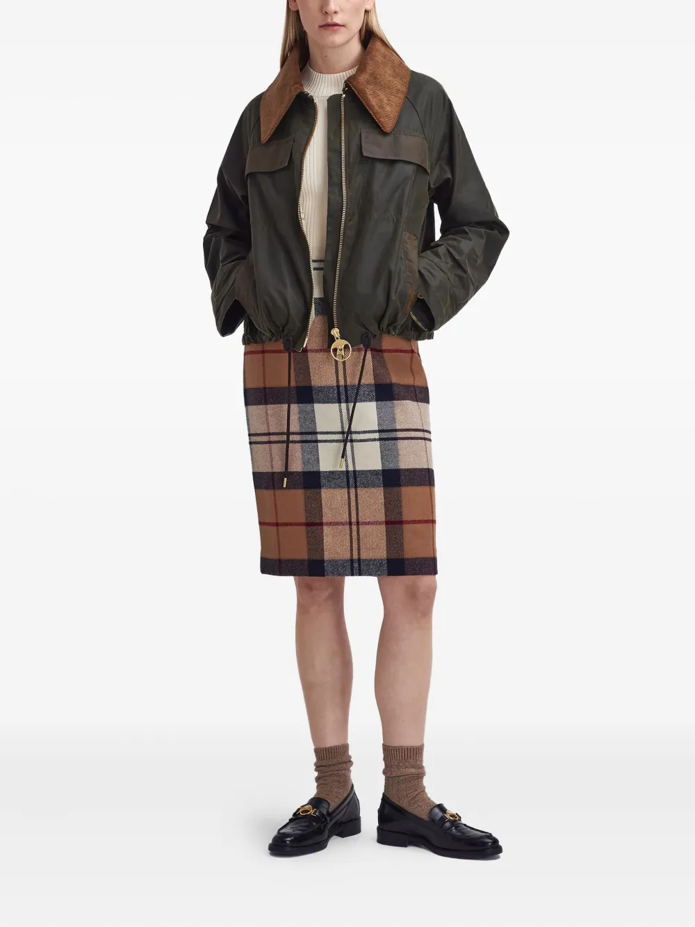 Barbour Rok met tartan ruit - Bruin