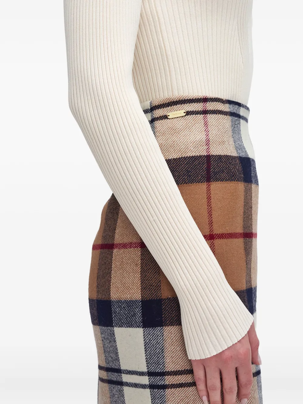 Barbour Rok met tartan ruit Bruin