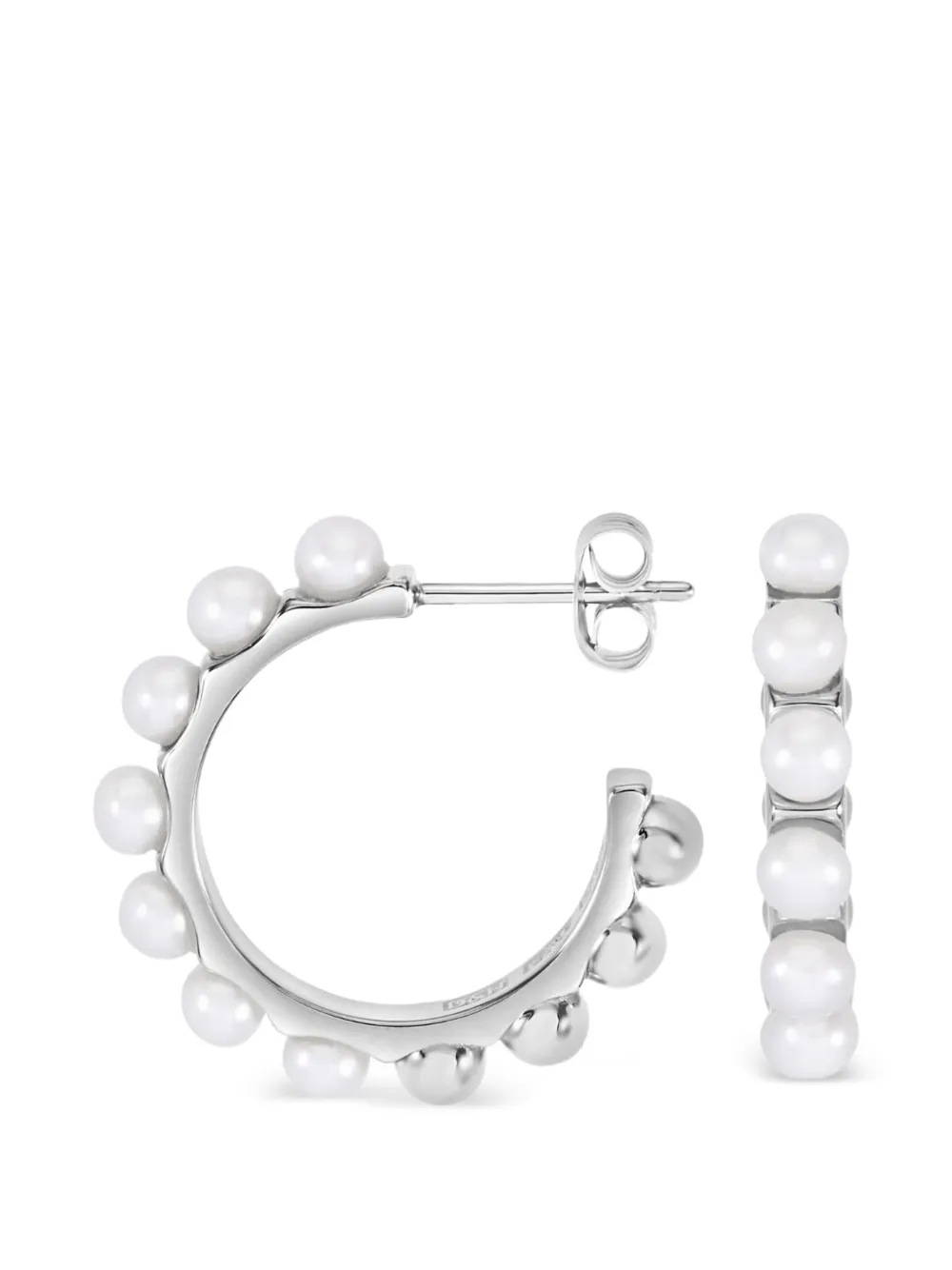 DOWER AND HALL large Timeless pearl hoop earrings - Silver