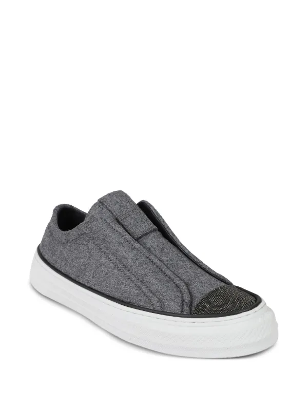 BRUNELLO CUCINELLI　スニーカー　スリッポン　靴　37　黒　箱 Brunello Cucinelli スリッポンスニーカー | グレー | FARFETCH JP