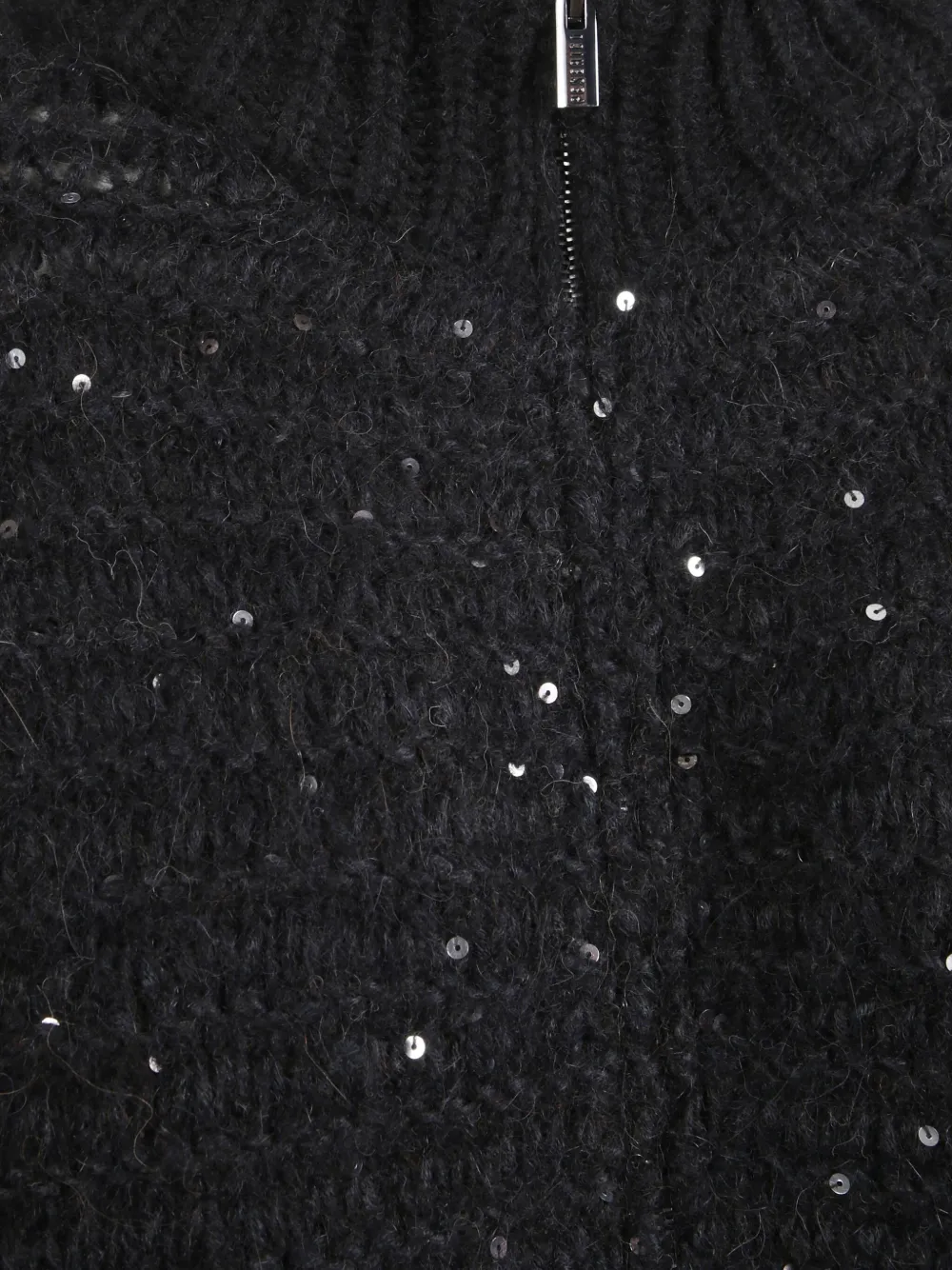 Peserico High-neck Knitted Cardigan In Black