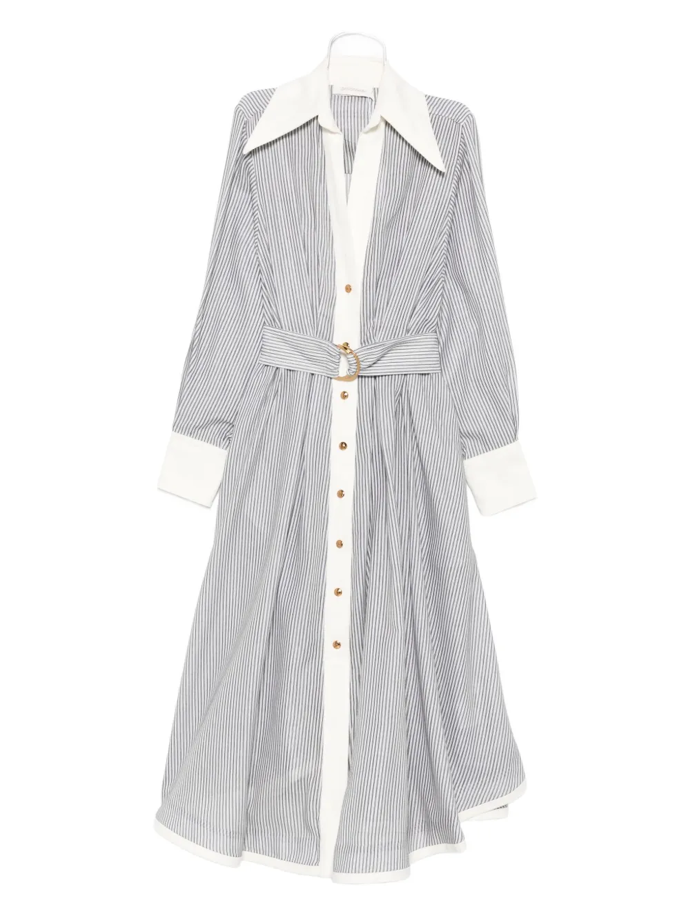 ZIMMERMANN striped belted shirt dress - Toni neutri