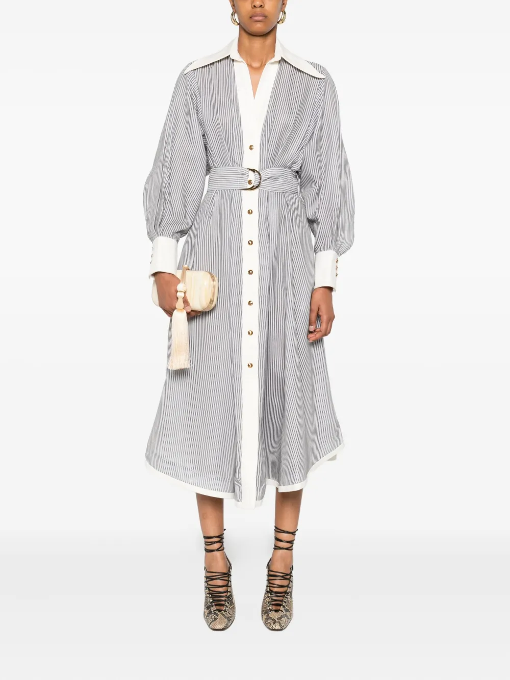 ZIMMERMANN Blousejurk met ceintuur - Beige