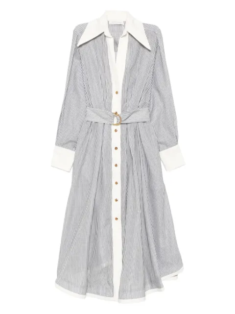 ZIMMERMANN striped belted shirt dress