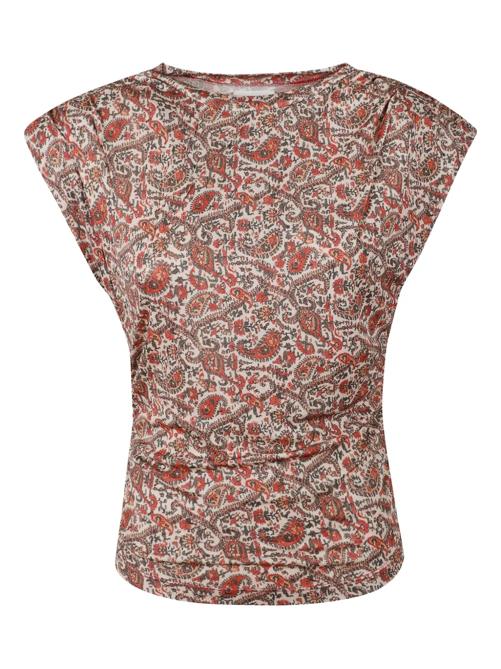 MARANT ÉTOILE paisley-pattern gathered blouse - Beige