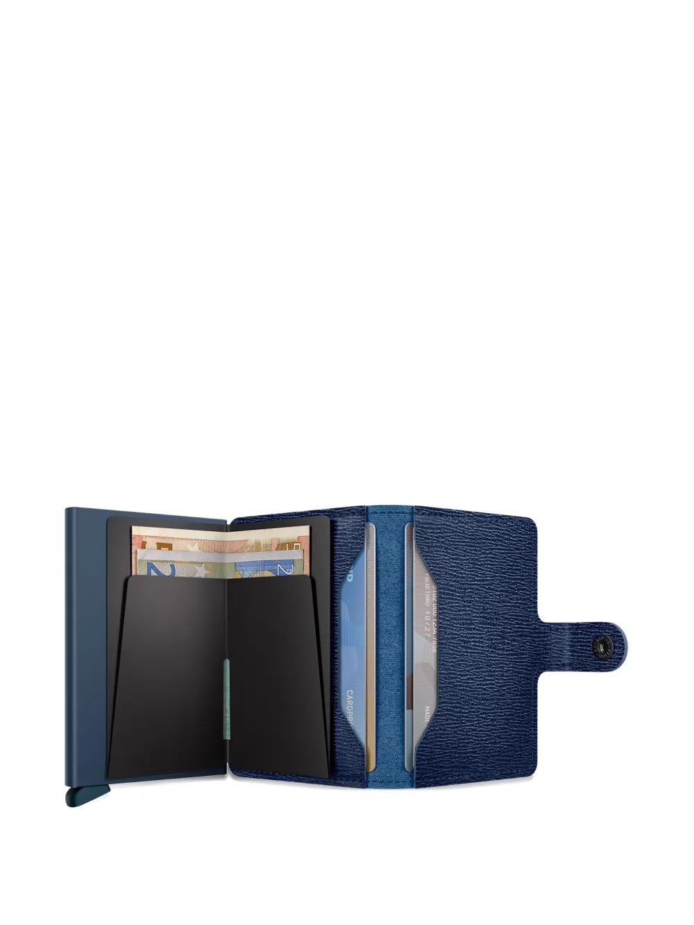 Secrid Leren pasjeshouder met knopen Blauw