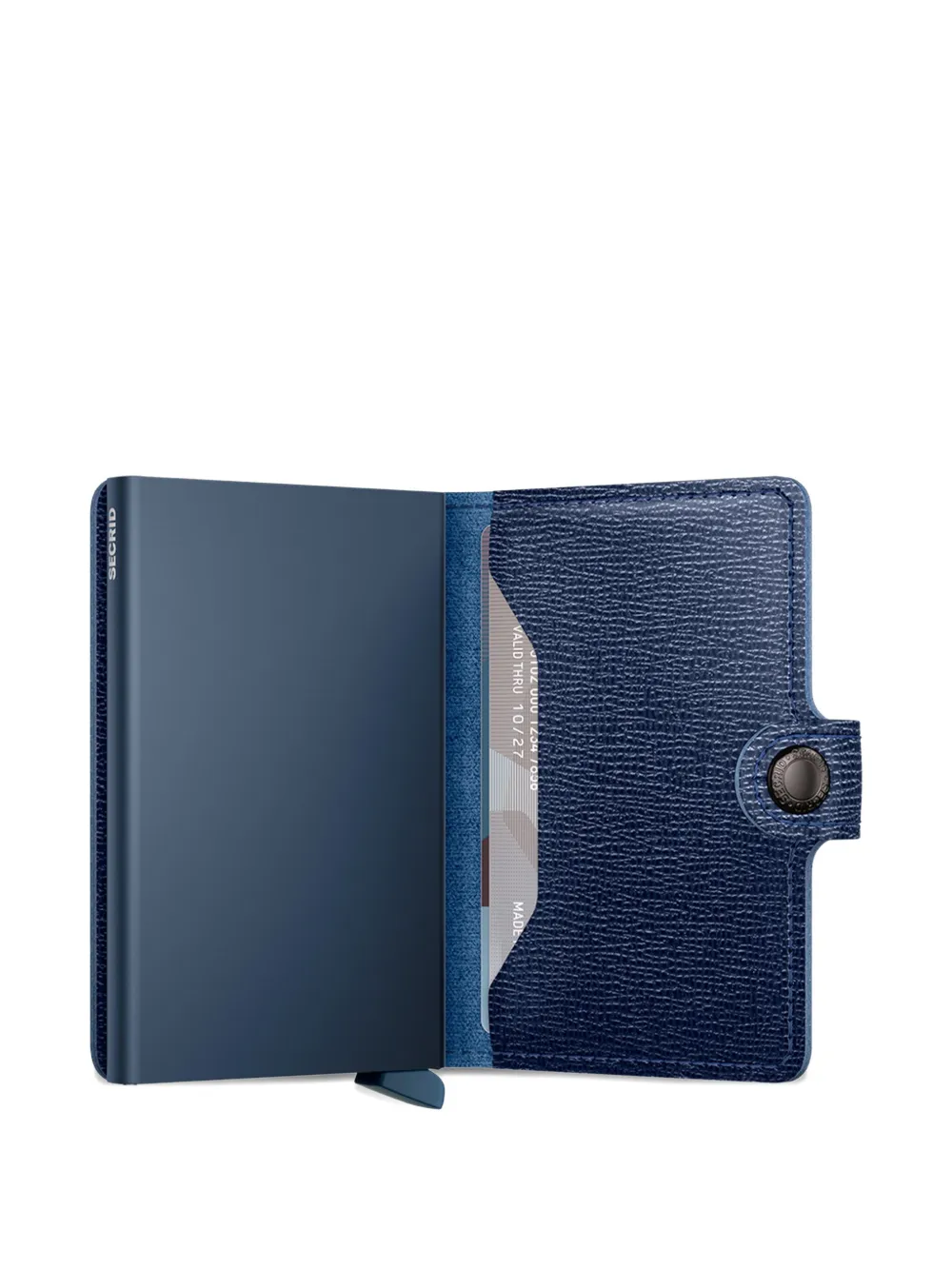 Secrid Leren pasjeshouder met knopen Blauw