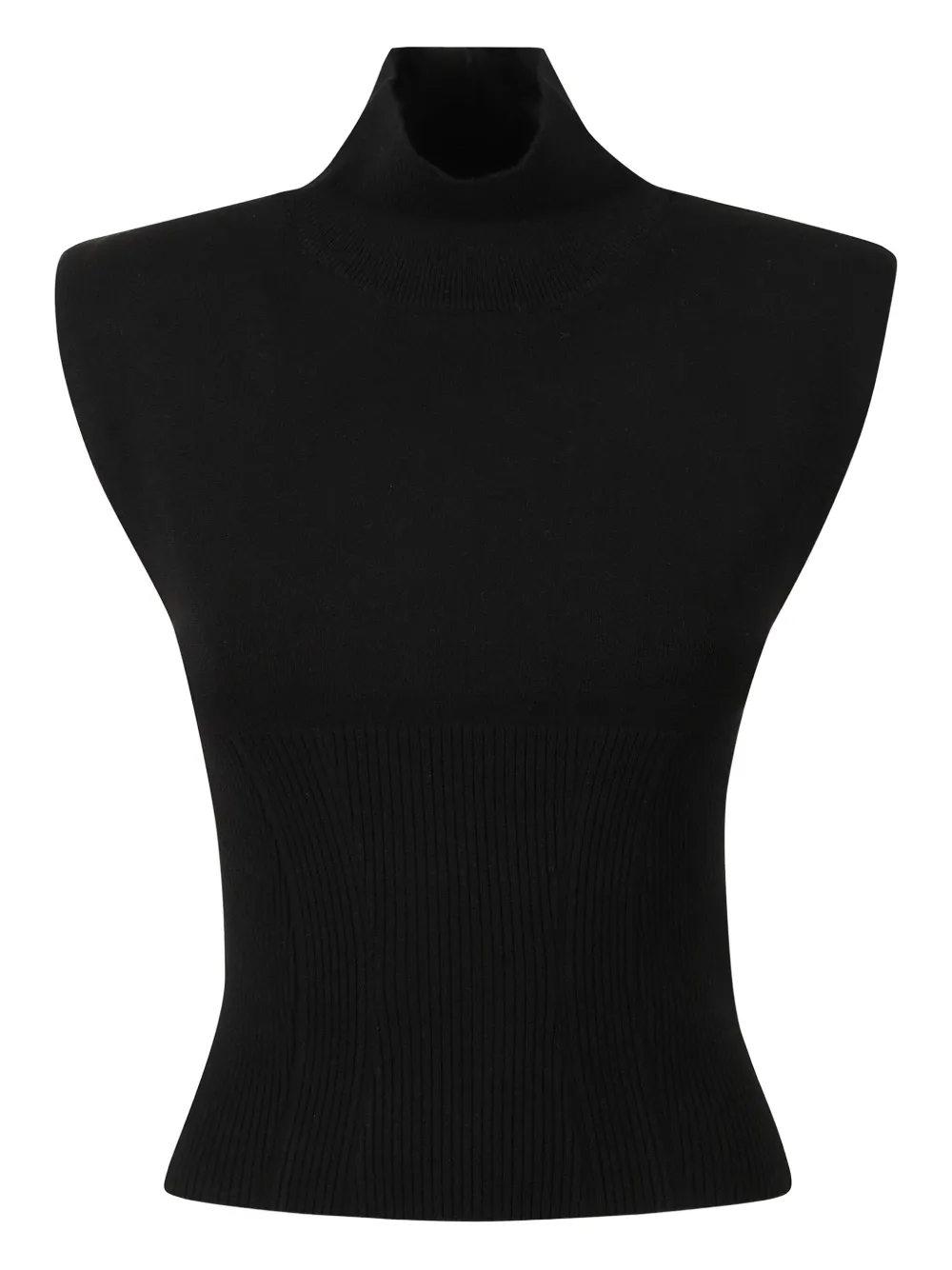 DONDUP ribbed turtleneck top | Black | Image 1