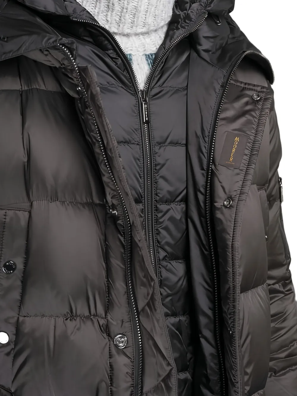 Moorer Grima-sh gewatteerde jas met capuchon Grijs