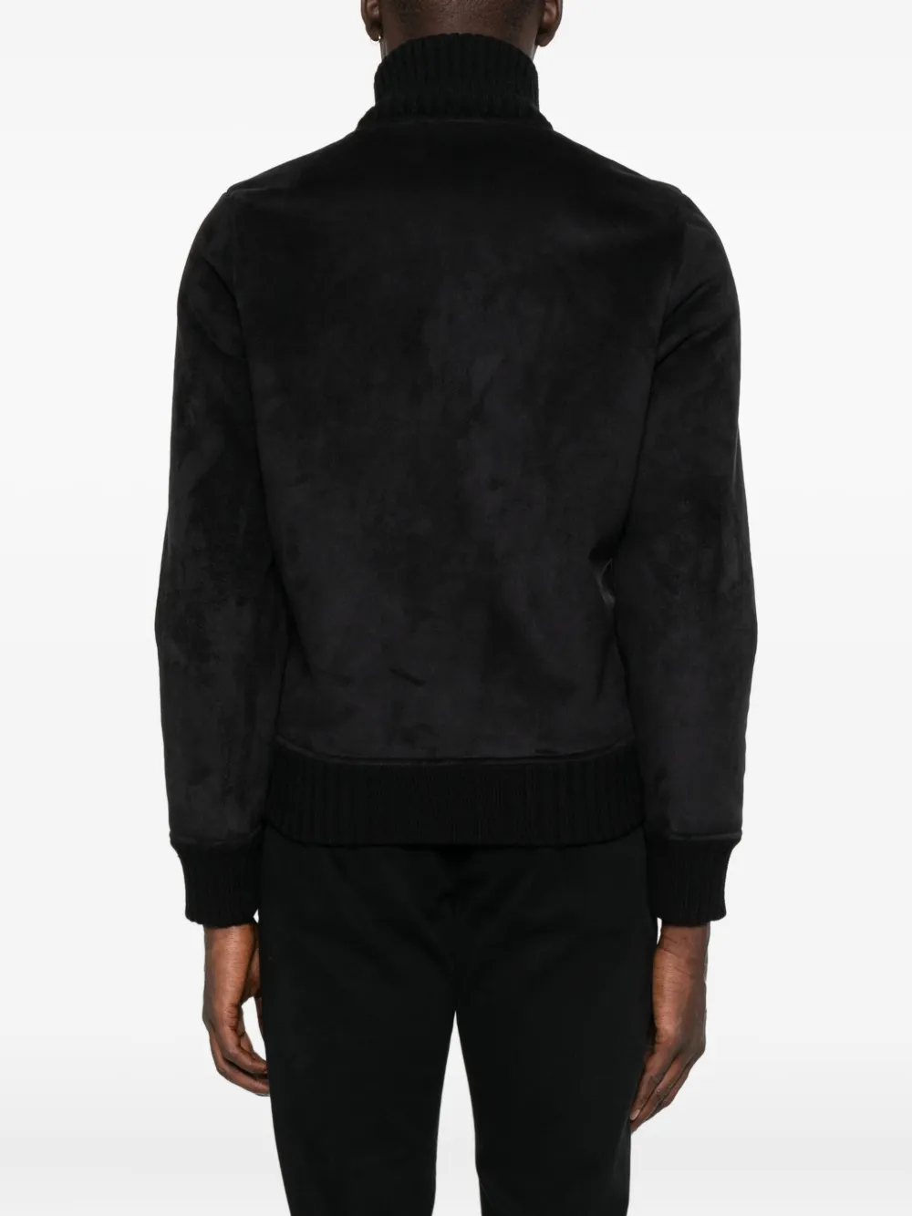 Gran Sasso Zip-fastening Ribbed-cuff Jacket In Black