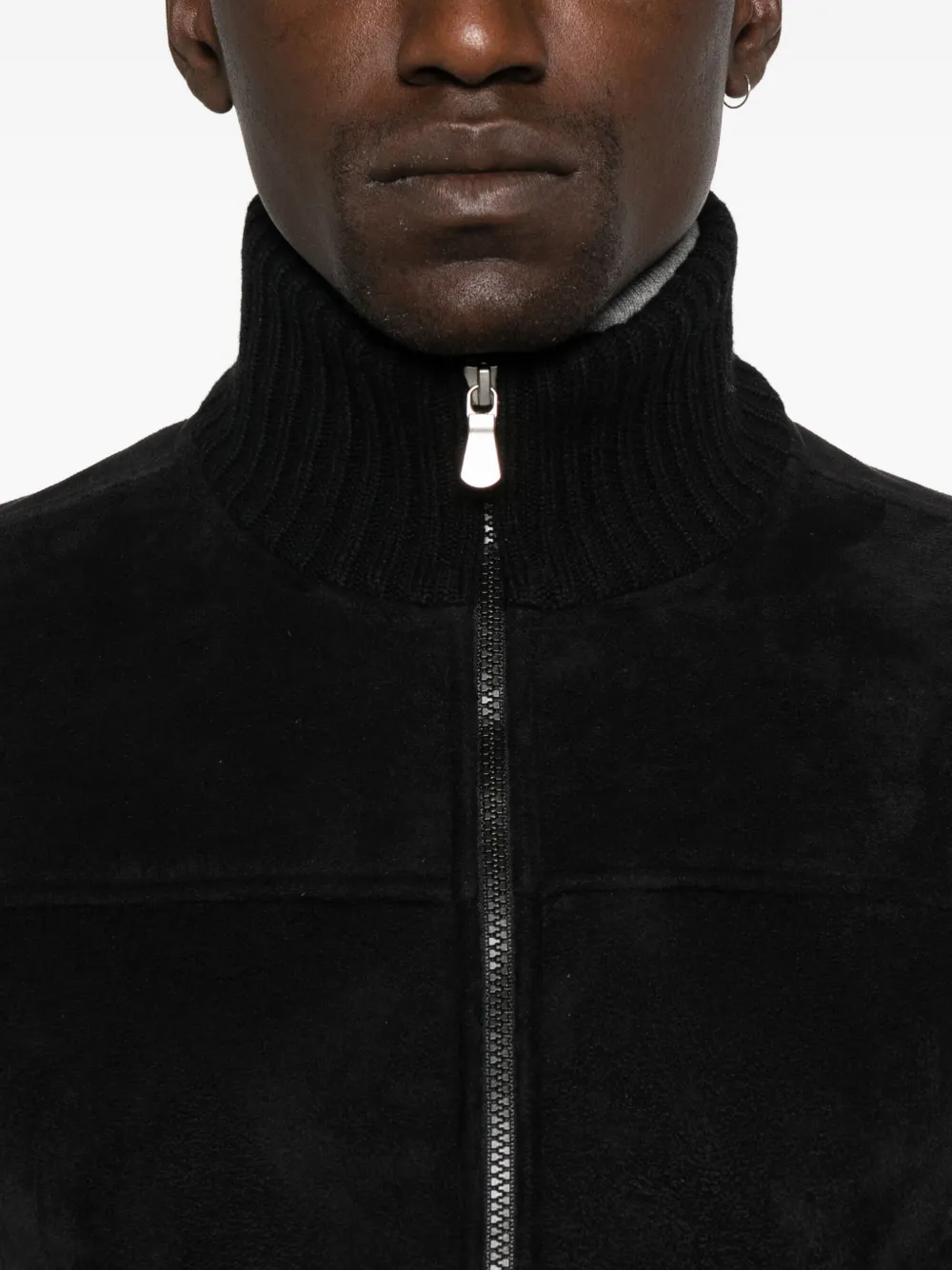 Gran Sasso Zip-fastening Ribbed-cuff Jacket In Black