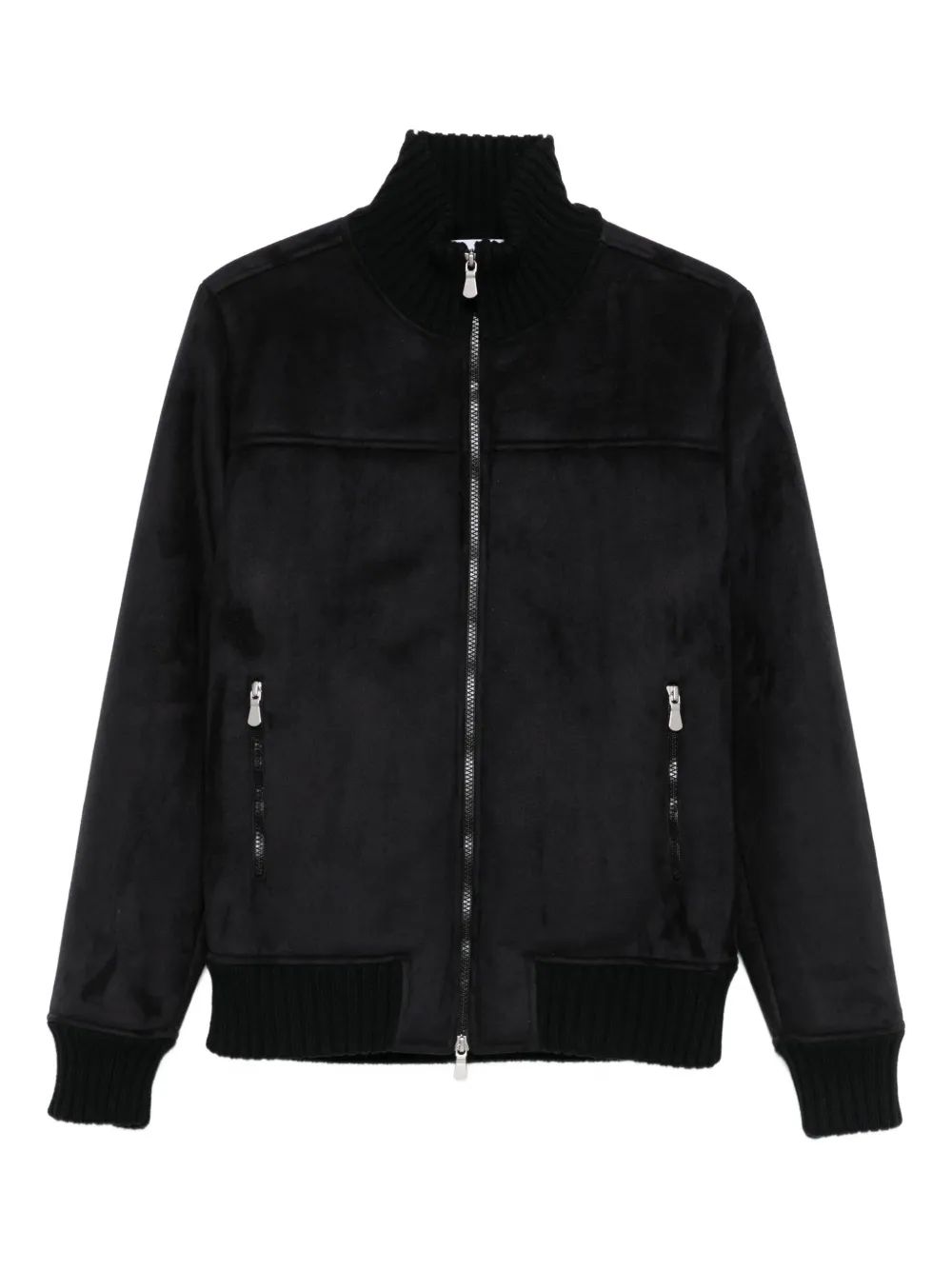 Gran Sasso Zip-fastening Ribbed-cuff Jacket In Black