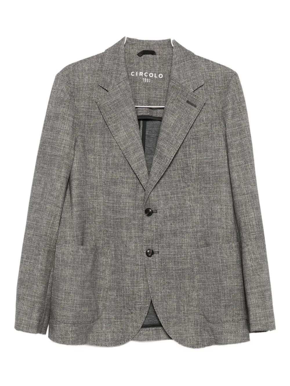 Circolo 1901 Textured Grey Checkered Tailored Blazer In Gray