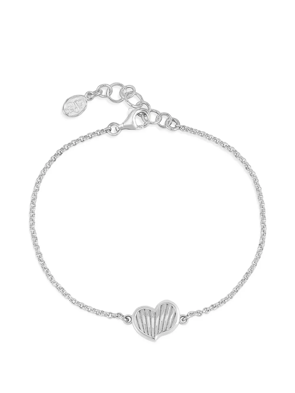DOWER AND HALL Bracciale a catena Humbug Heart - Argento