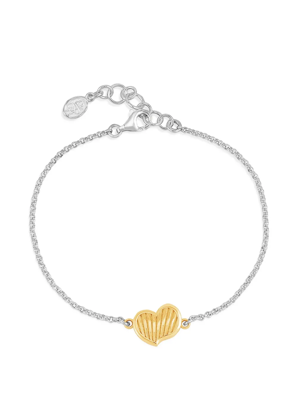 DOWER AND HALL Bracciale a catena Humbug Heart - Argento