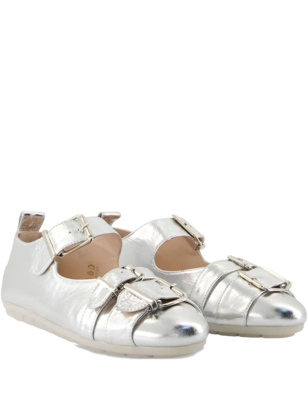 Simone Rocha Buckle-detail Ballet Flats In Gray