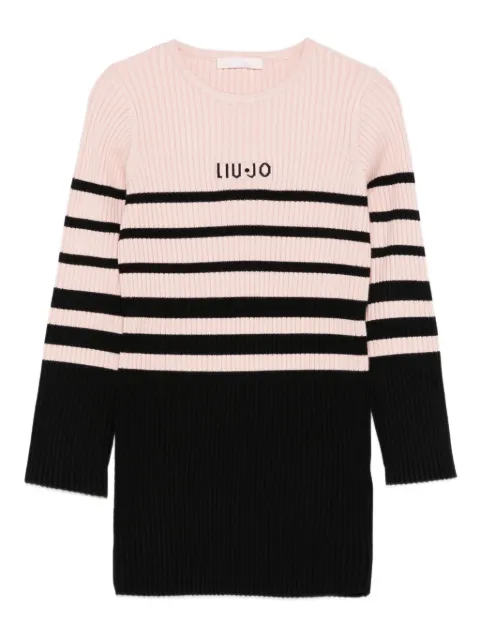 LIU JO vestido tejido de canalé con motivo de rayas