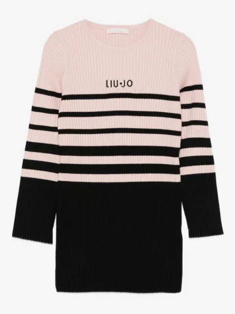 LIU JO vestido tejido de canalé con motivo de rayas