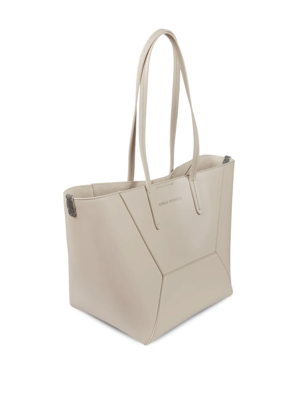 Brunello Cucinelli BC Duo schoudertas met logodetail Beige