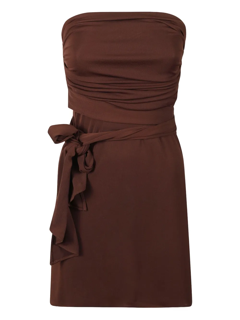 The New Arrivals Ilkyaz Ozel ruched tie top - Marrone