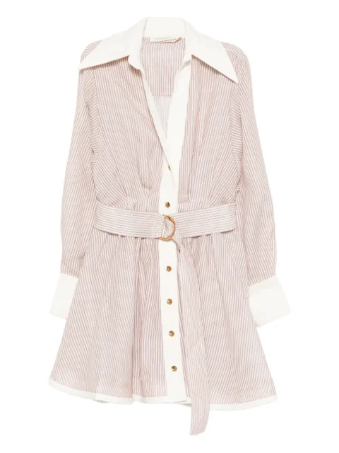 ZIMMERMANN  Hypnotic Tuck belted mini shirt dress