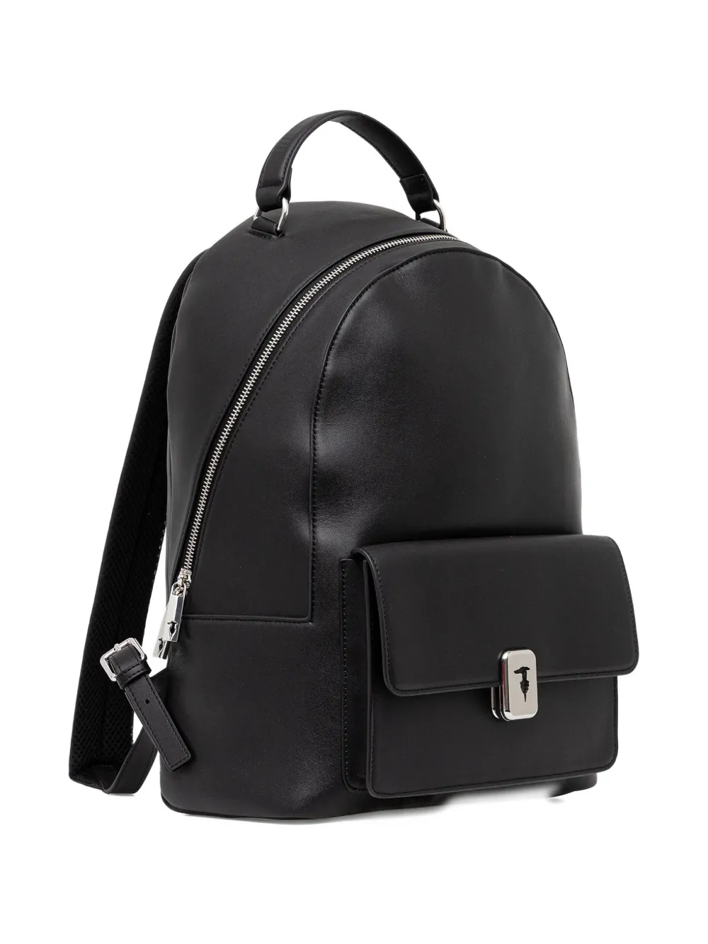 Trussardi Flap-pocket Leather Backpack In Black