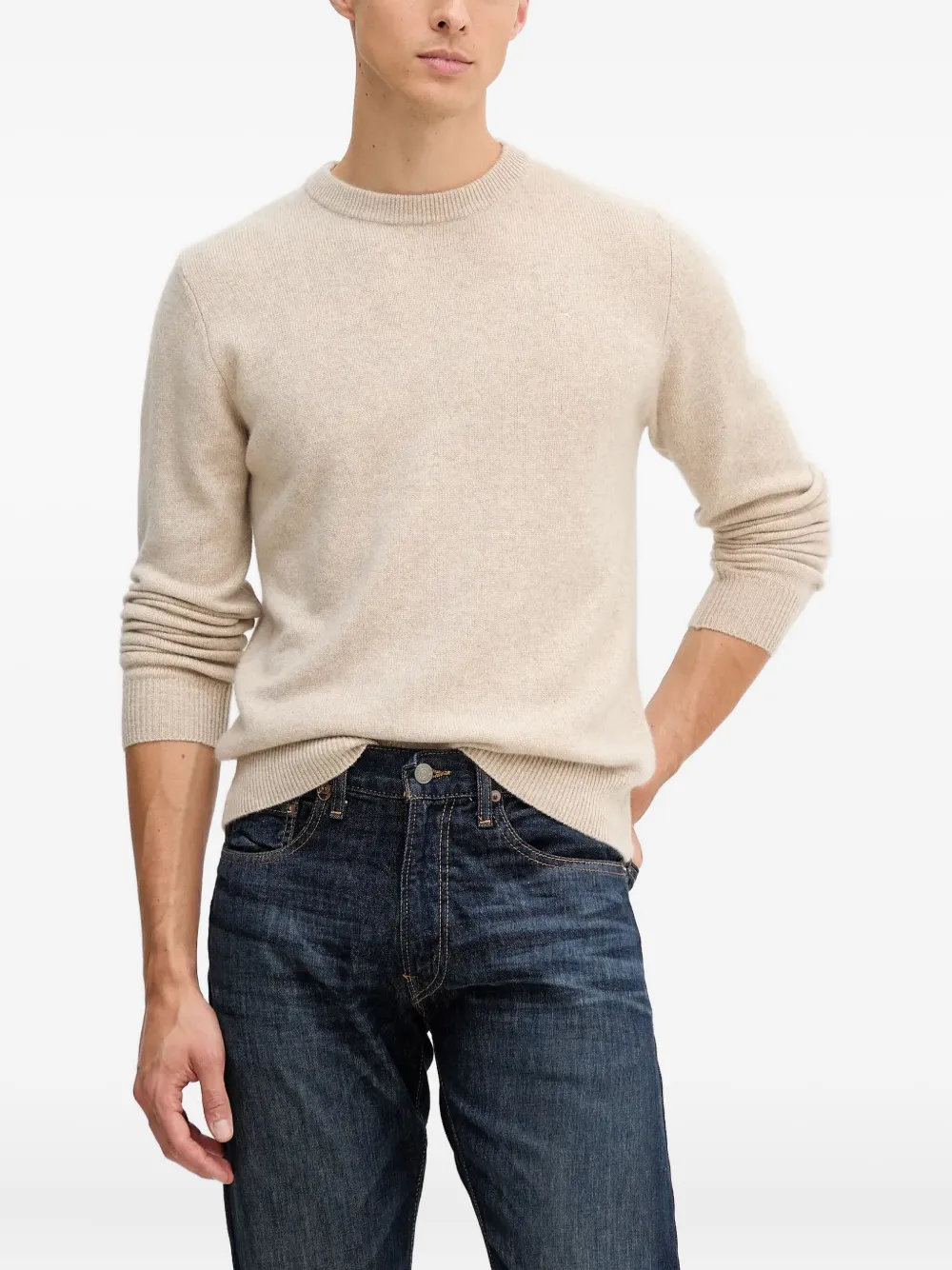 Trussardi Kasjmier trui met ronde hals Beige