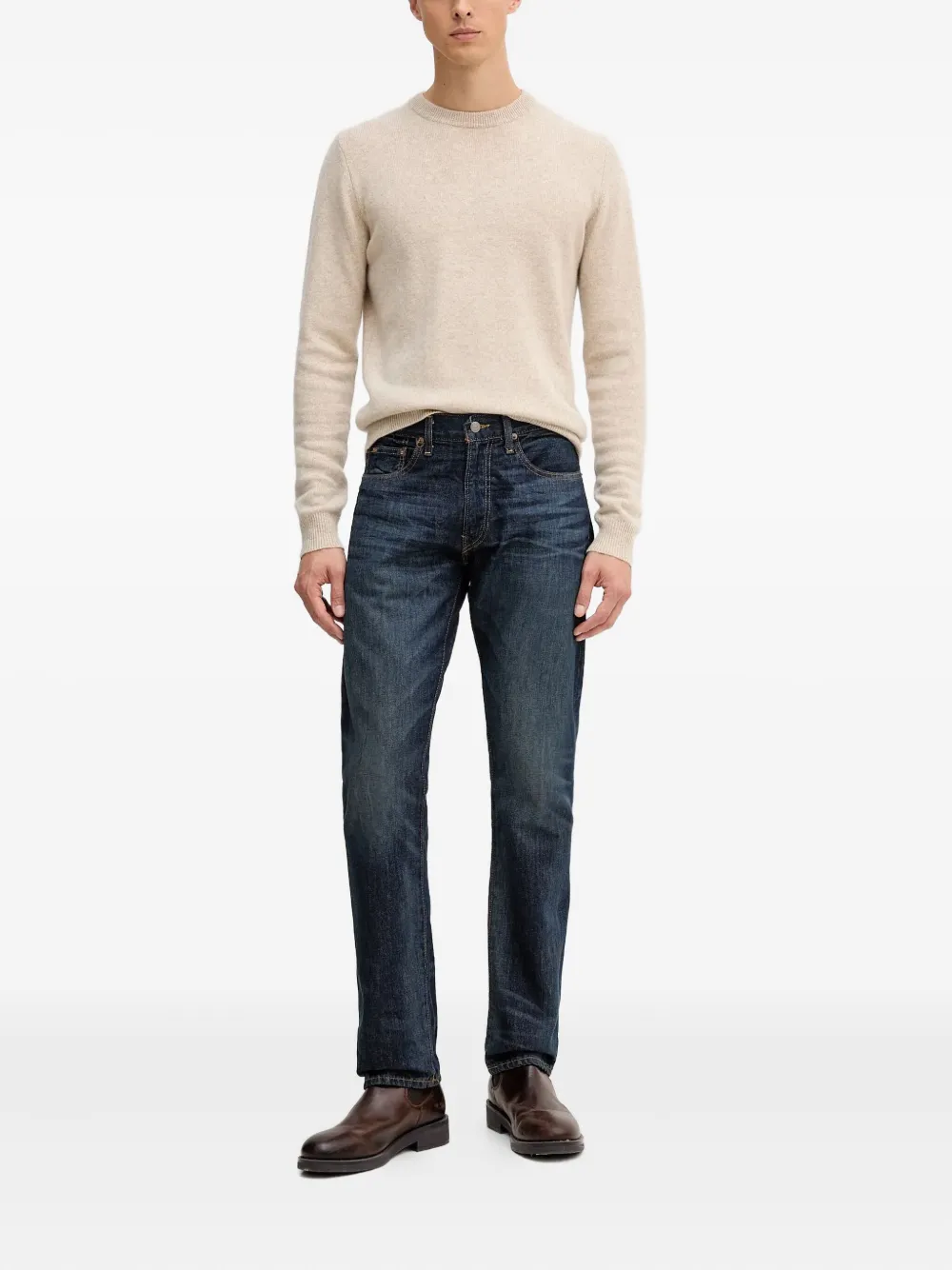 Trussardi Kasjmier trui met ronde hals - Beige