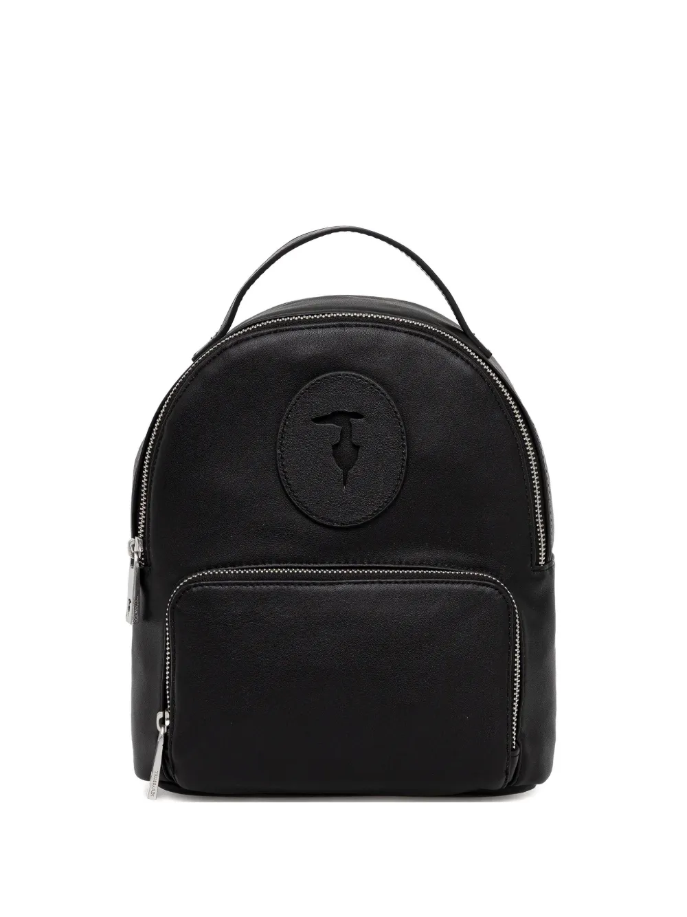 Trussardi ロゴアップリケ バックパック - ブラック Trussardi ロゴアップリケ バックパック - ブラック