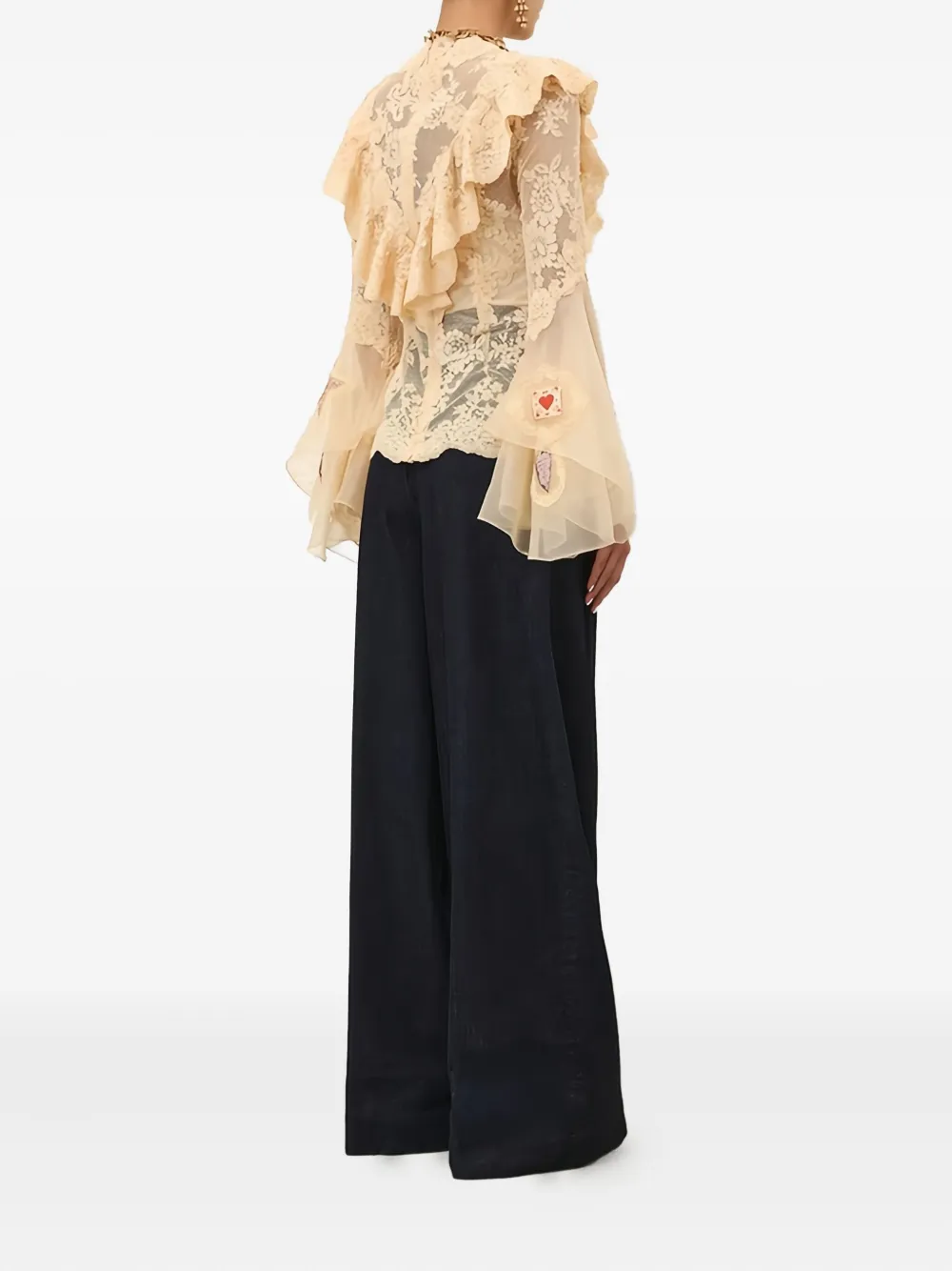 Zimmermann Ruffled Lace Shirt In Neutral