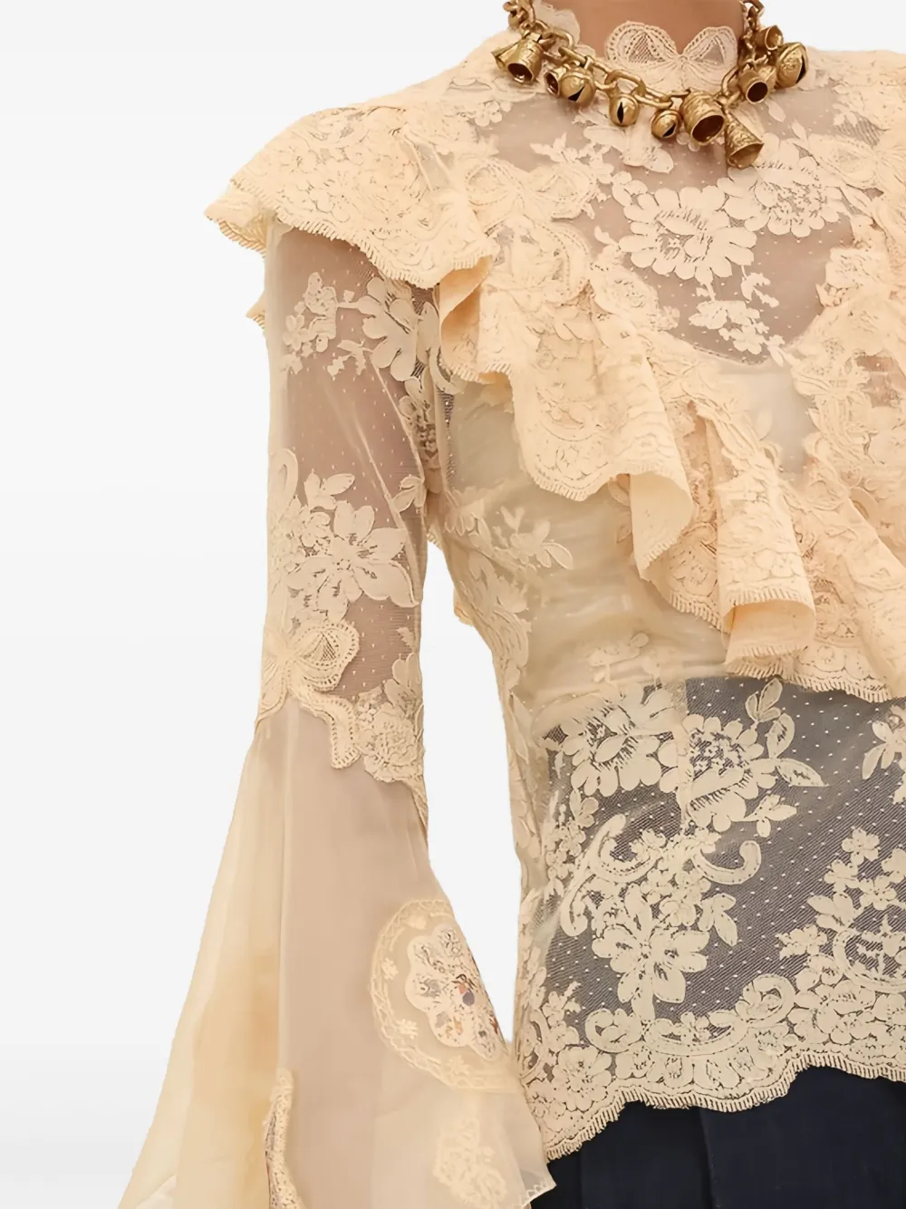 ZIMMERMANN Blouse met ruches Beige