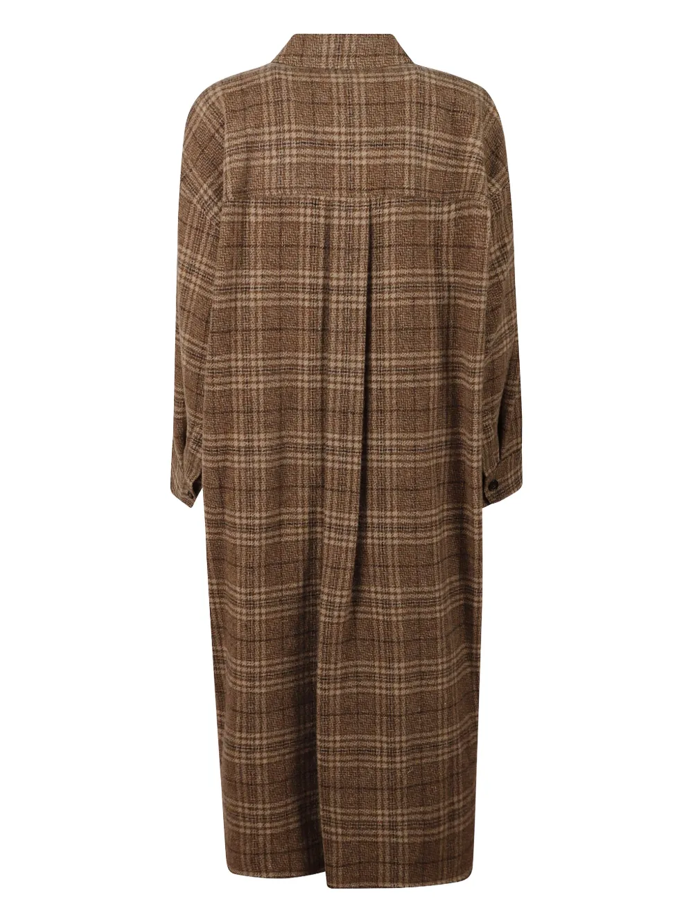 Isabel Marant Étoile Gislene Checked Long Coat In Brown