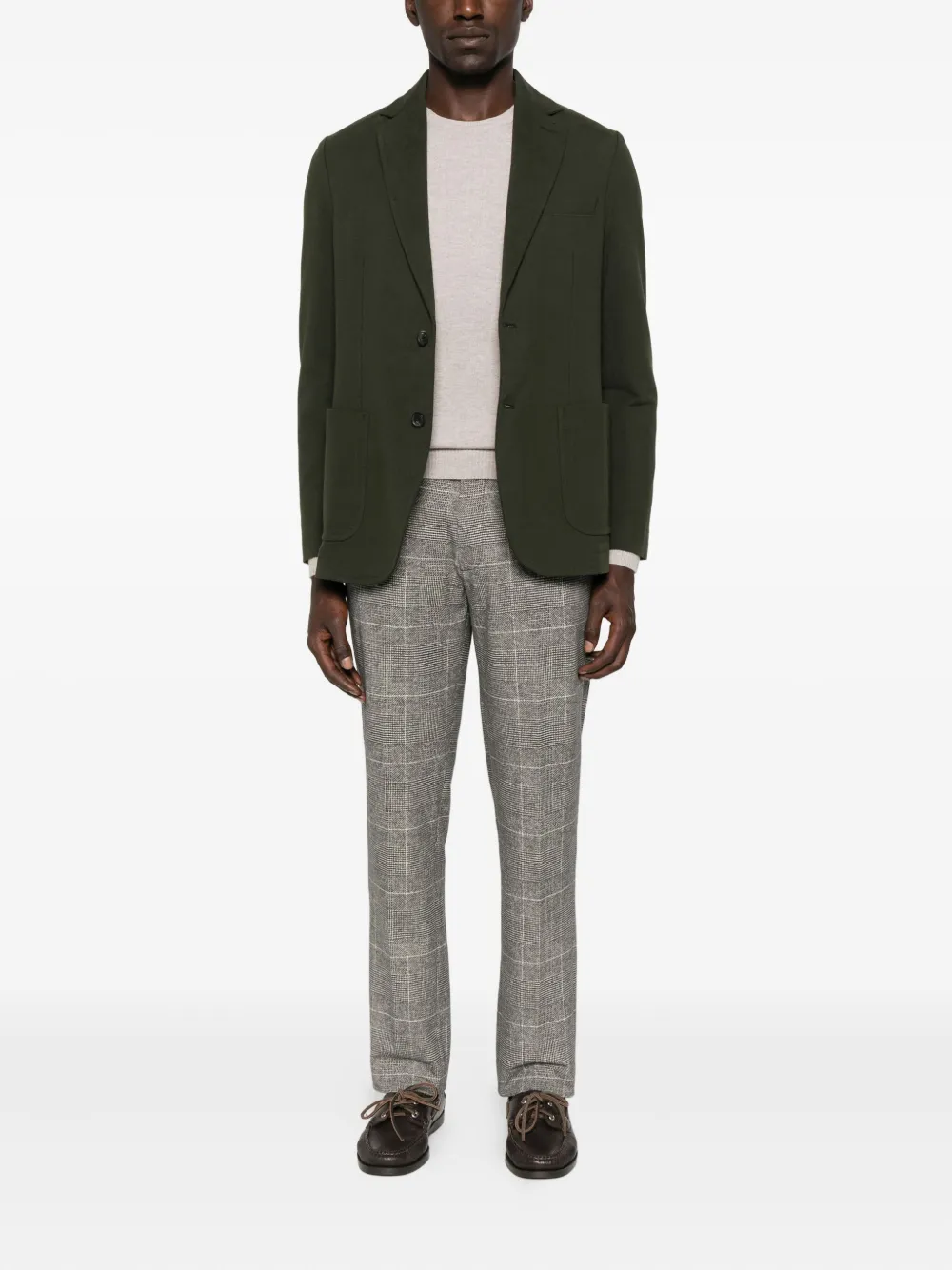 Circolo 1901 check-pattern cotton-blend trousers - Zwart