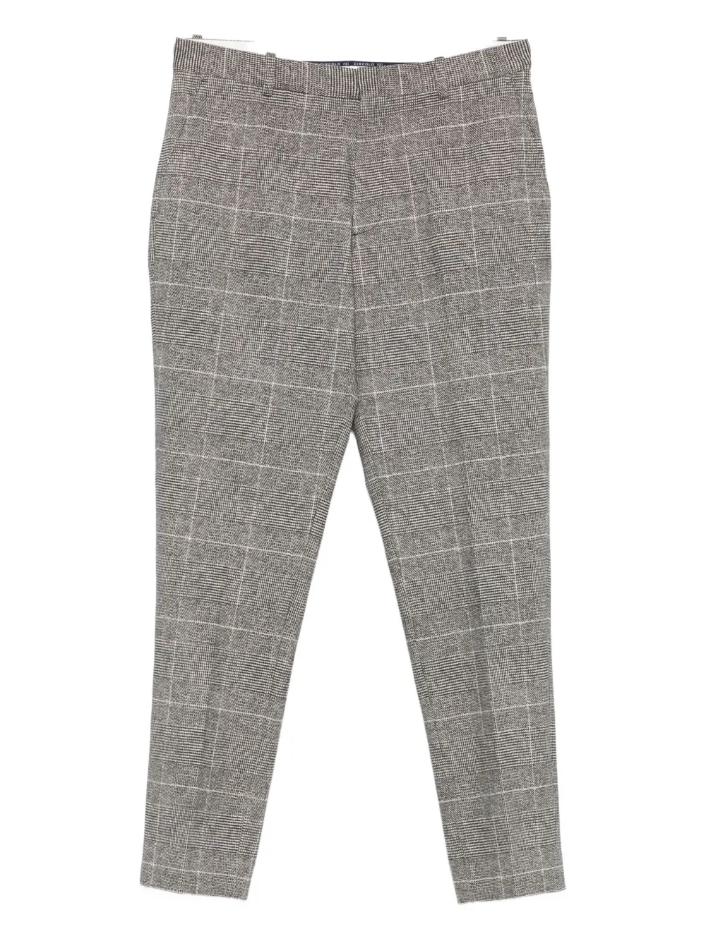 check-pattern cotton-blend trousers