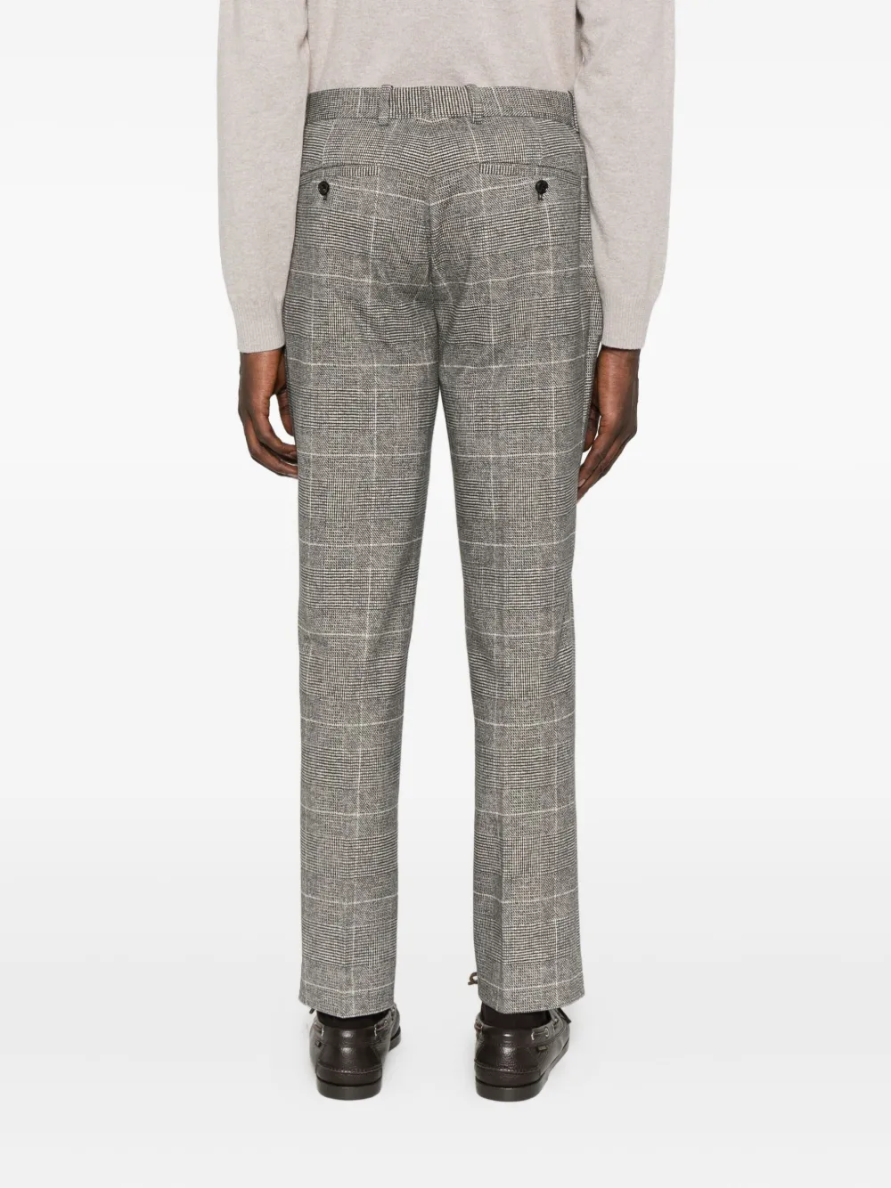 Circolo 1901 check-pattern cotton-blend trousers Zwart