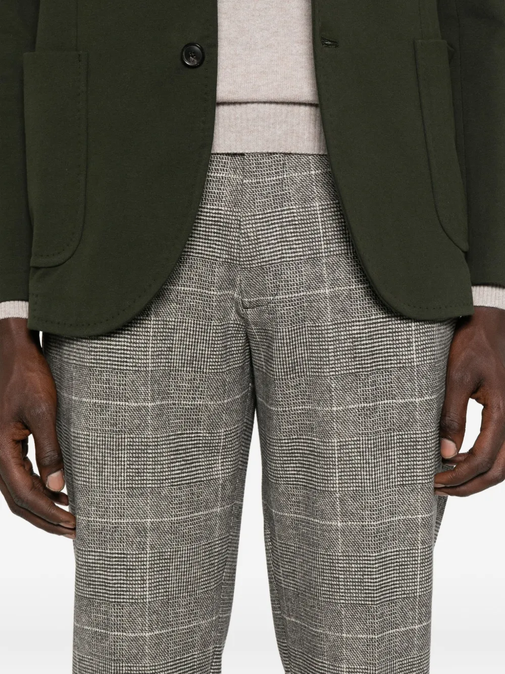 Circolo 1901 check-pattern cotton-blend trousers Zwart