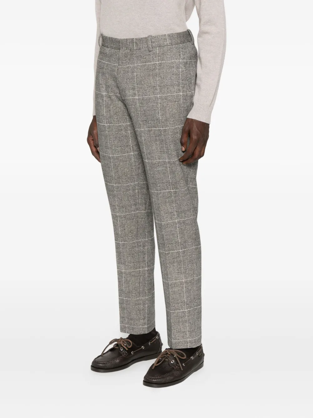 Circolo 1901 check-pattern cotton-blend trousers Zwart