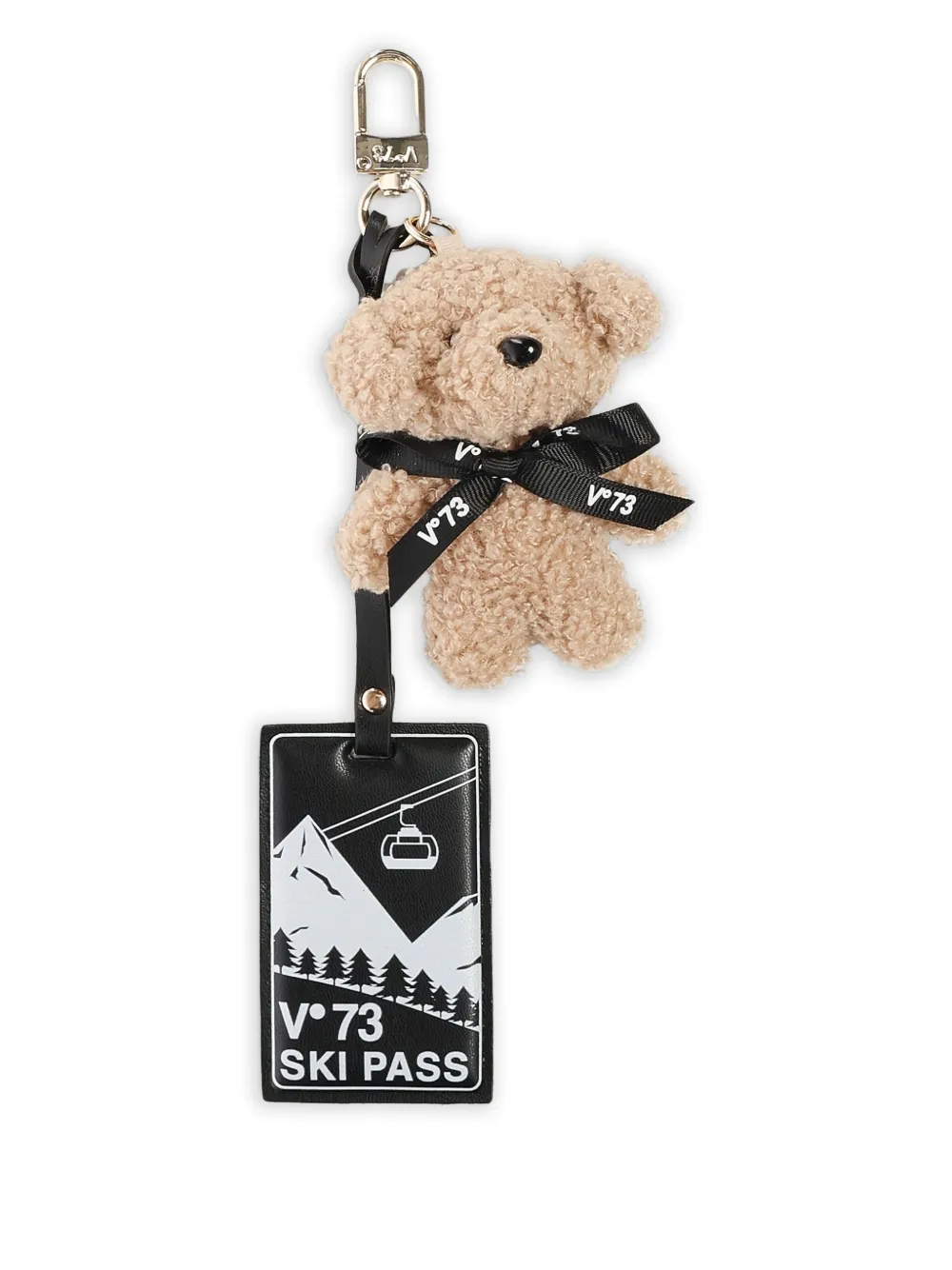 V°73 teddy-bear ski-pass keyring | Brown | Image 1