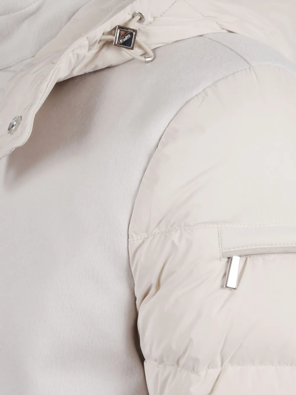 Moorer Hooded Zip Coat In White