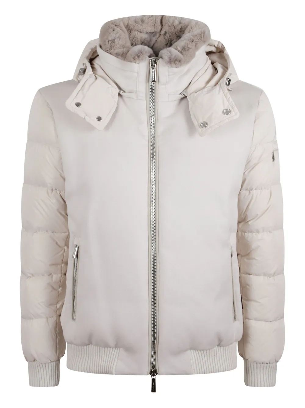 Moorer manteau zippé à capuche | blanc | Image 1