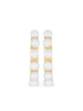 DOWER AND HALL Large White Timeless pearl hoops earings - Gold