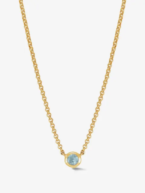 DOWER AND HALL 18K yellow gold vermeil aquamarine necklace
